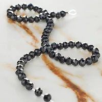 12 Pack: Jet Black Glass Faceted Rondelle Beads, 4mm by Bead Landing™