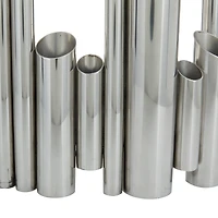 CosmoLiving by Cosmopolitan Silver Stainless Steel Contemporary Vase, 12" x 14" x 4"