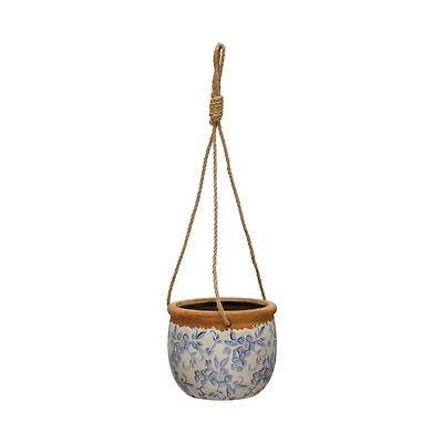 Hello Honey® 6" Multicolor Terracotta Hanging Planter with Jute Rope