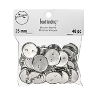 25mm Rhodium Brooch Blanks, 40ct. by Bead Landing™