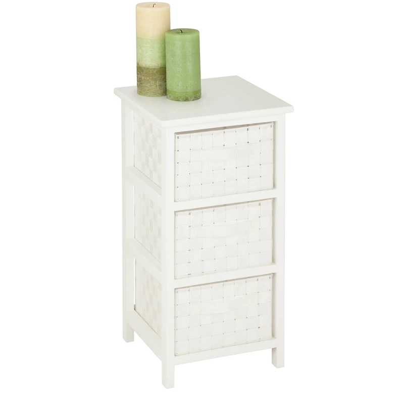 Honey Can Do 25" Small White Storage Cabinet