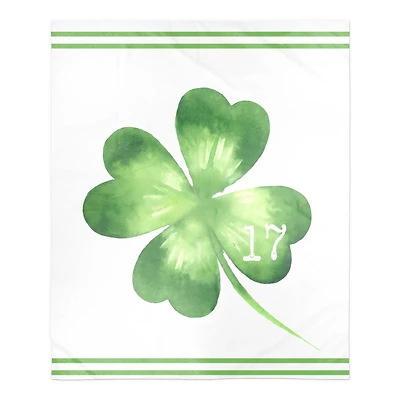 Large Four Leaf Clover Date 50" x 60" Sherpa Fleece Blanket