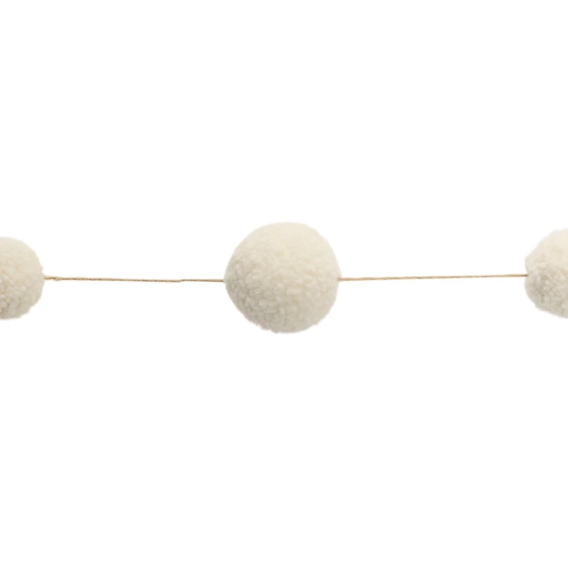 6ft. Ivory Pom Pom String Garlands, 2ct.