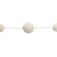6ft. Ivory Pom Pom String Garlands, 2ct.