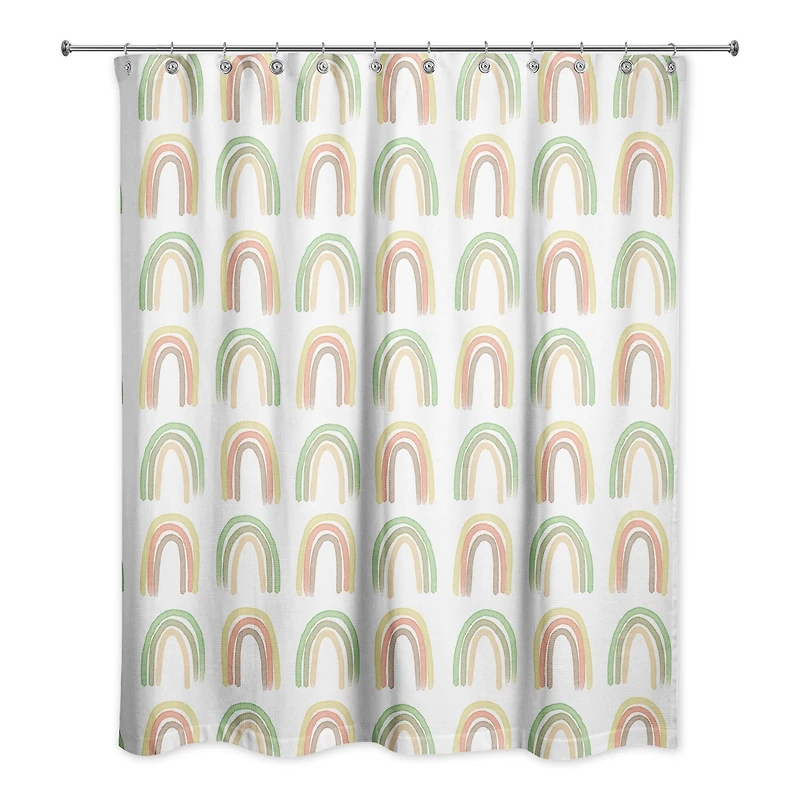 Straight Rainbow Pattern 71" x 74" Shower Curtain