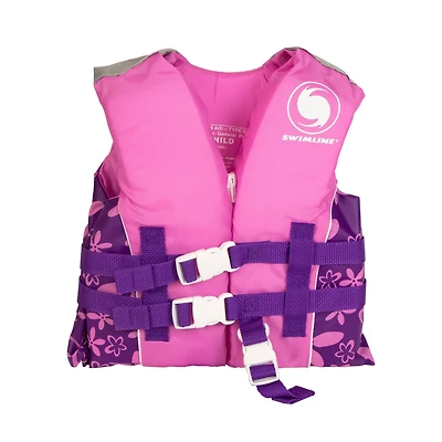 Swim Central Pink & Purple Floral Child Life Jacket Vest with Handle
