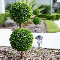 3ft. UV Resistant Double Ball Boxwood Topiaries with Integrated Ground Stake, 2ct.