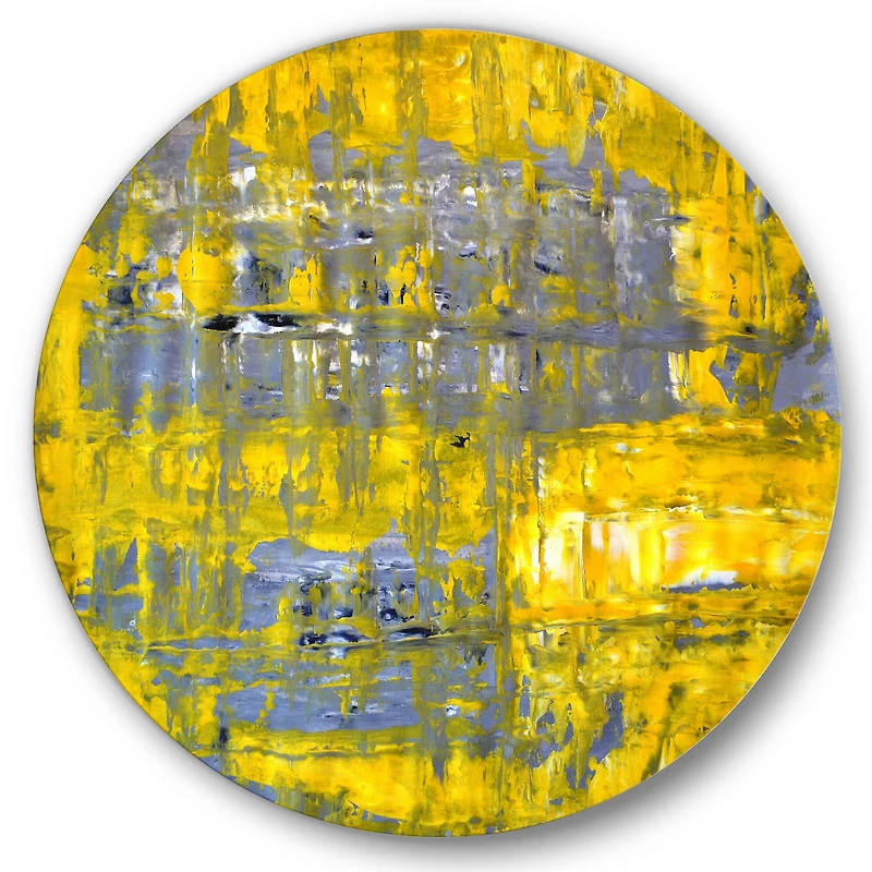 Designart - Yellow Meets Grey Abstract Art I