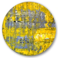 Designart - Yellow Meets Grey Abstract Art I