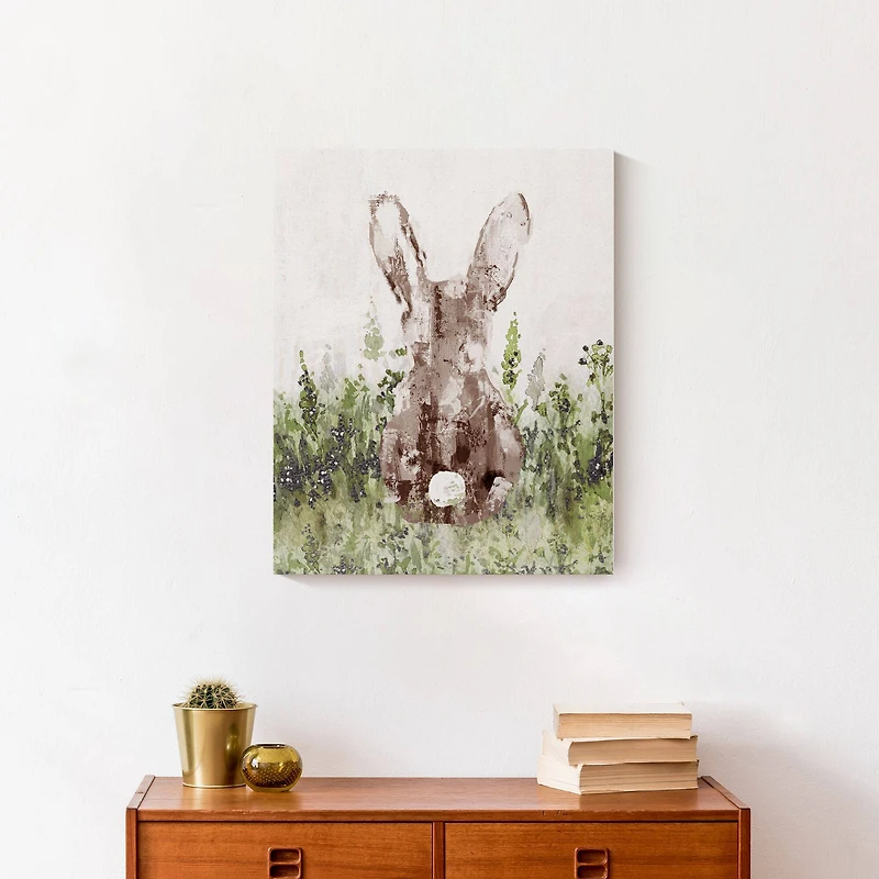 16" x 20" Bunny in Field Canvas Wall Art