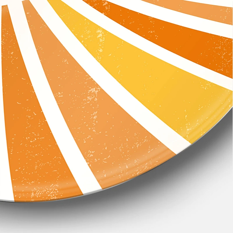Designart - Minimalist Bright Shining Orange Sun Rays I