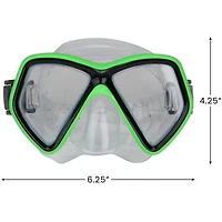 Swim Central 6.25" Neon Green & Black Monaco Children's Swimming Mask