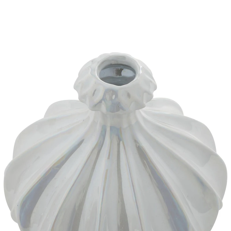 White Stoneware Modern Vase Set