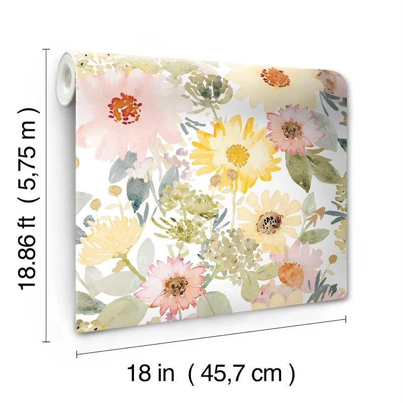 RoomMates Coral & Yellow Southern Charm Peel & Stick Wallpaper