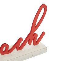 19" Red Coastal Beach Sign