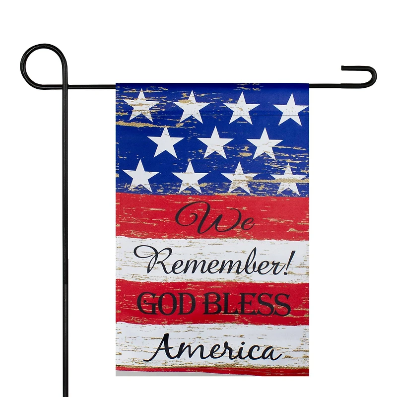 We Remember! Patriotic Americana Outdoor Garden Flag, 12.5" x 18"