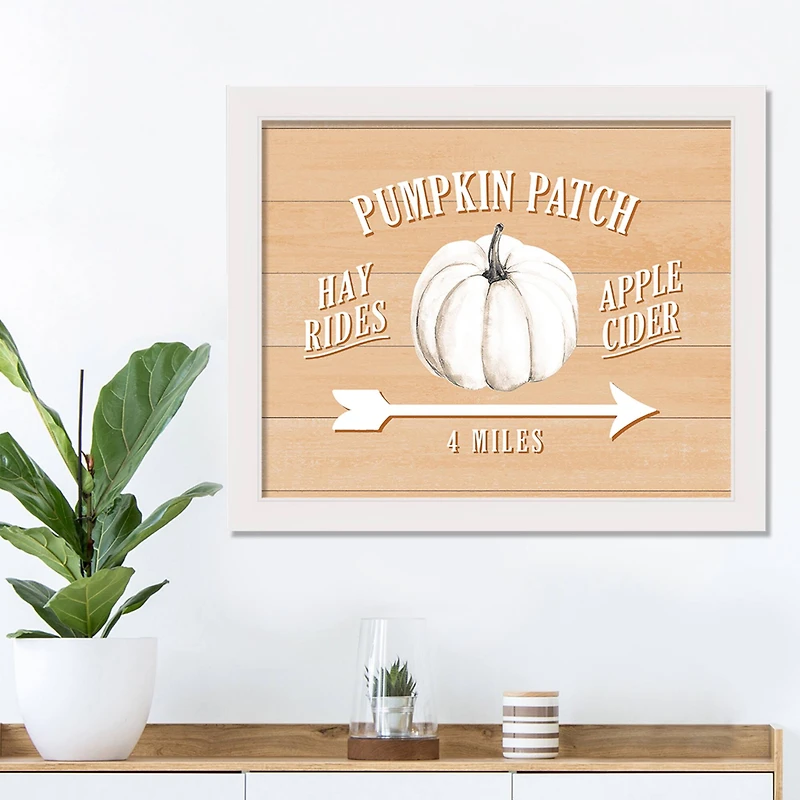 Pumpkin Patch White Framed Print Wall Art