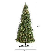 10ft. Pre-Lit Wisconsin Snow Tip Pine Artificial Christmas Tree, Clear LED Lights