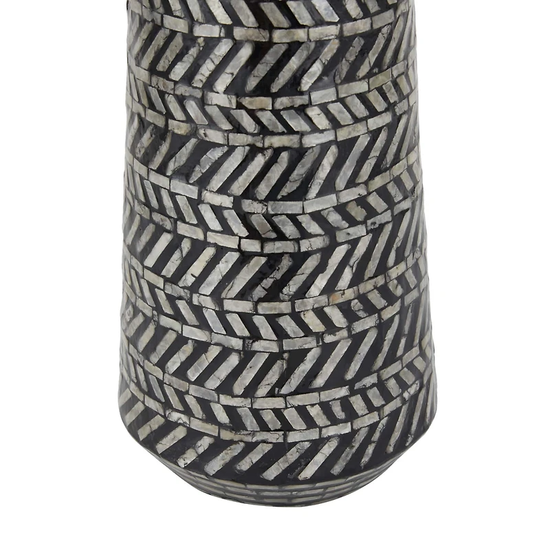 Black Shell Contemporary Vase, 22" x 8" x 8"