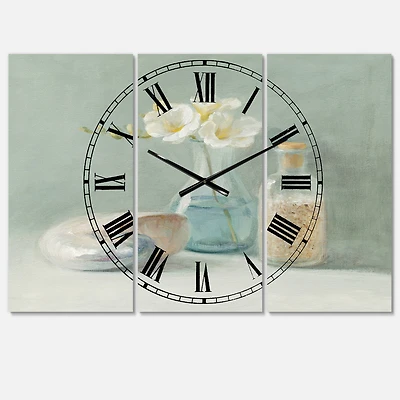 Designart Pastel Bath Farmhouse 3 Panel Wall Clock