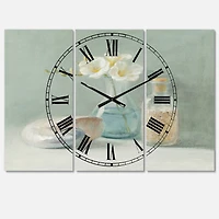 Designart Pastel Bath Farmhouse 3 Panel Wall Clock
