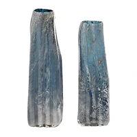 The Novogratz Blue Glass Contemporary Vase Set