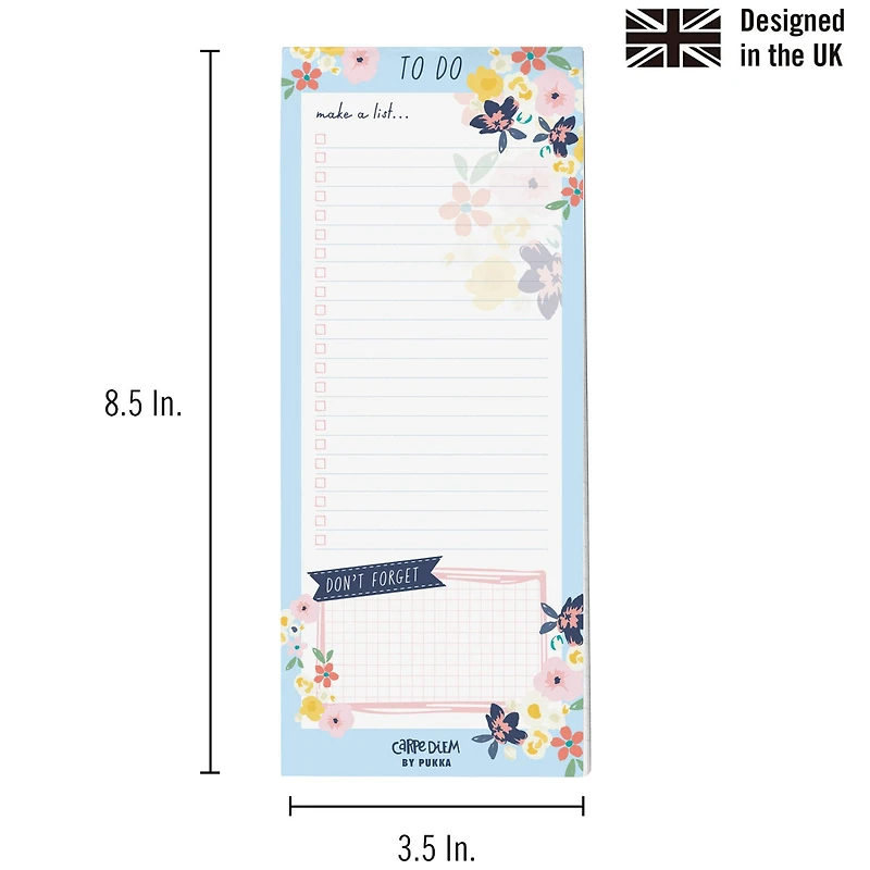 Pukka Pads Magnetic Ditzy Floral To Do List Notepads, 6ct.
