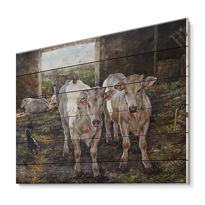 Designart - Two Cows In The Stable