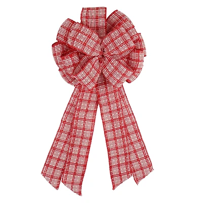 21" Red & White Knit Tree Bow by Celebrate It®