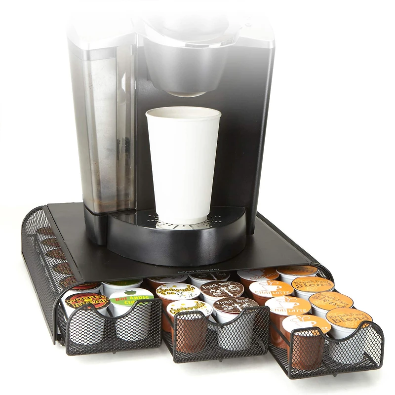Mind Reader Black 36-Capacity Triple Drawer Single Serve Coffee Pod Holder Drawer