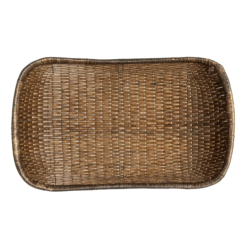 Hello Honey® 34.25" Brown Antique Woven Wicker Tray Basket