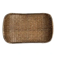 Hello Honey® 34.25" Brown Antique Woven Wicker Tray Basket
