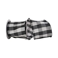 JAM Paper 4" x 10yd. Dupioni Check Grande Wired Ribbon