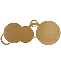 Gold Wood Circles Geometric Wall Mirror 56" x 1" x 23"