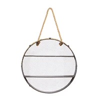 24" Black Metal Industrial Wall Shelf