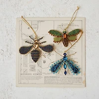 Hello Honey® 3 Pack 5" Insect Metal & Glass Beaded Ornaments