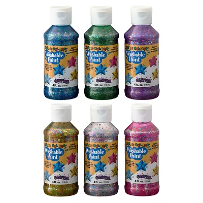 12 Packs: 6 ct. (72 total) Rich Art Washable Glitter Paint Set