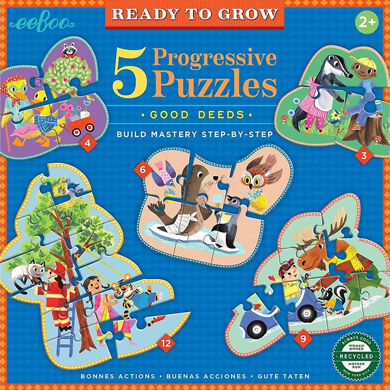 eeBoo Ready to Grow Life on Earth 5 Progressive Puzzles