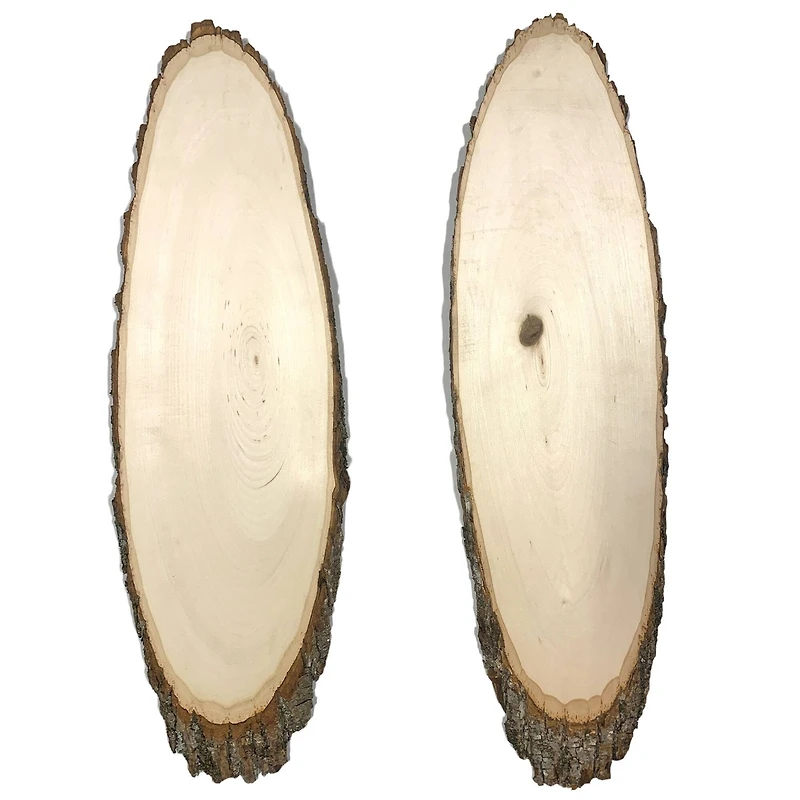 Wilson 3ft. Basswood Elongated Round Slice, 2ct.