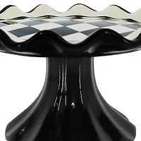 5.5" Black & White Diamond Print Cake Stand by Ashland®