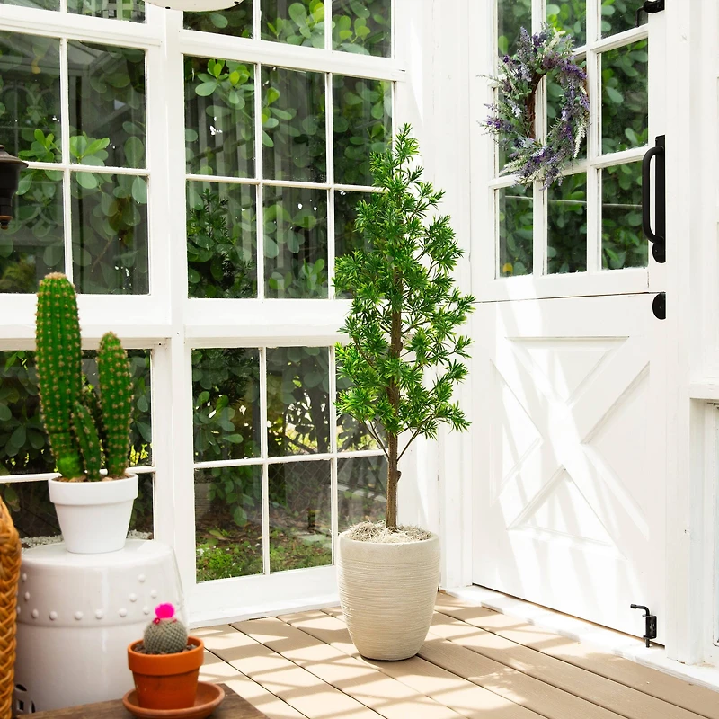 4ft. UV Artificial Podocarpus Artificial Tree (Indoor/Outdoor)