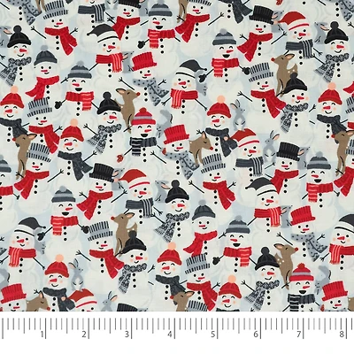 SINGER Christmas Holiday Santa's Snowman Cotton Fabric