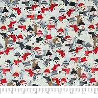 SINGER Christmas Holiday Santa's Snowman Cotton Fabric