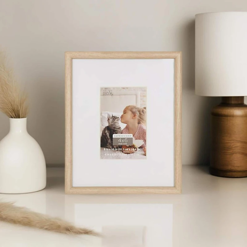 Expressions™ 4" x 6" Natural Woodgrain Frame with Mat by Studio Décor®