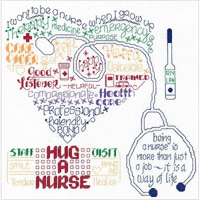 Imaginating Let's Hug A Nurse Counted Cross Stitch Kit
