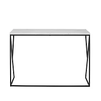 Walker Edison Faux White Marble/Black Geometric Side Entry Table