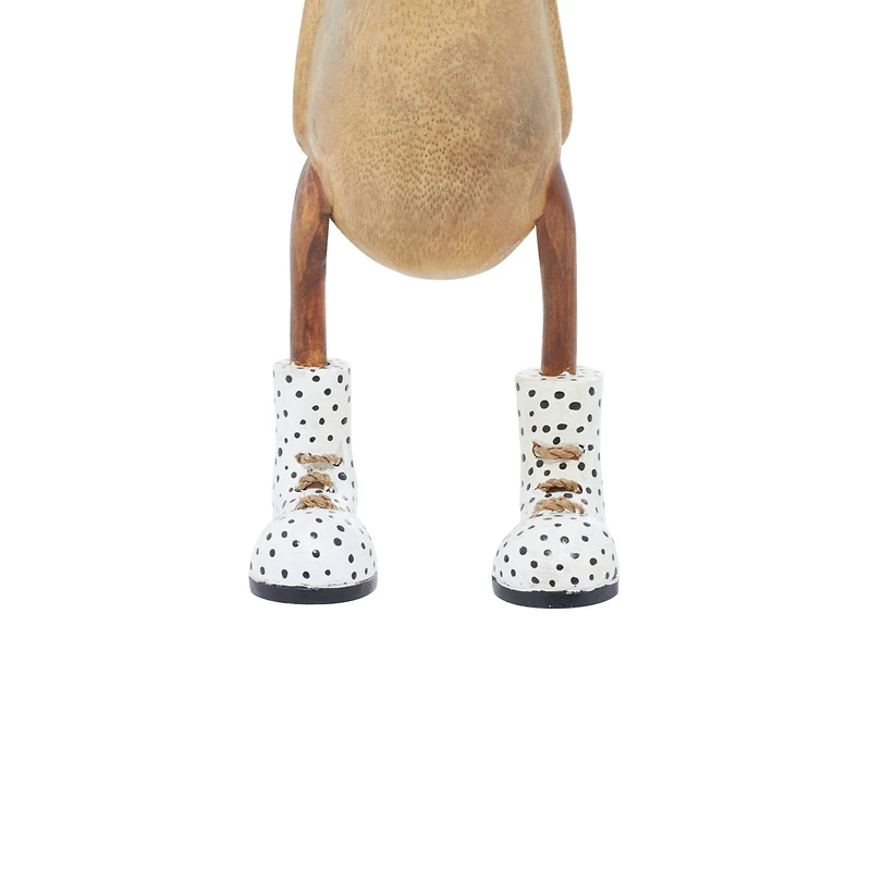 Brown Bamboo Coastal Duck Sculpture Set