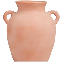 11" Orange Ceramic Terra Cotta Jug Vase with Handles