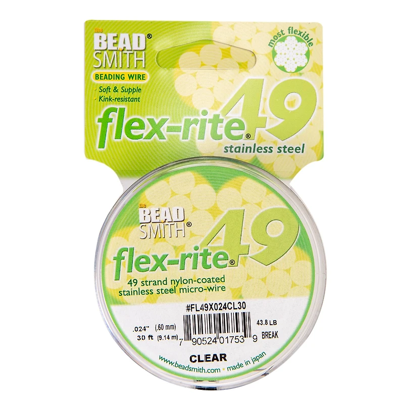 The Beadsmith® Flex-rite® 0.024" Clear 49 Strand Wire, 30ft.