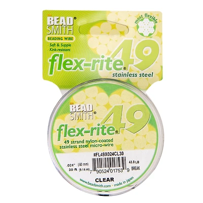 The Beadsmith® Flex-rite® 0.024" Clear 49 Strand Wire, 30ft.